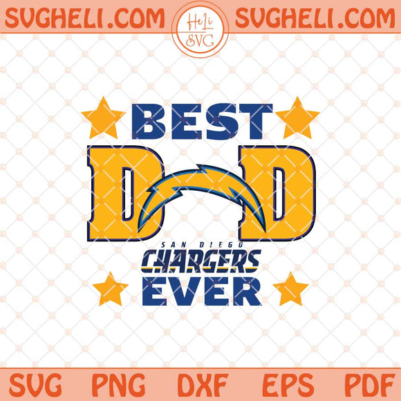 Los Angeles Chargers Best Dad Ever Father's Day Football Svg Png Dxf Eps Files