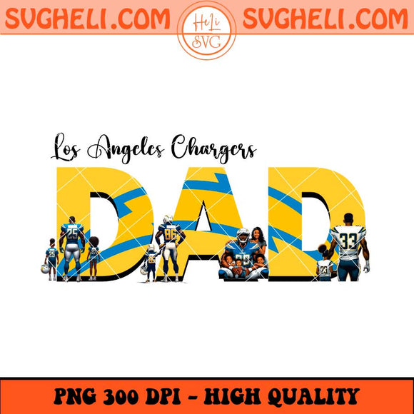Los Angeles Chargers Dad Football Png Father's Day Football Png Sublimation Files