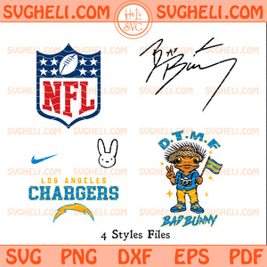 Los Angeles Chargers NFL Bad Bunny Svg Chargers NFL Svg