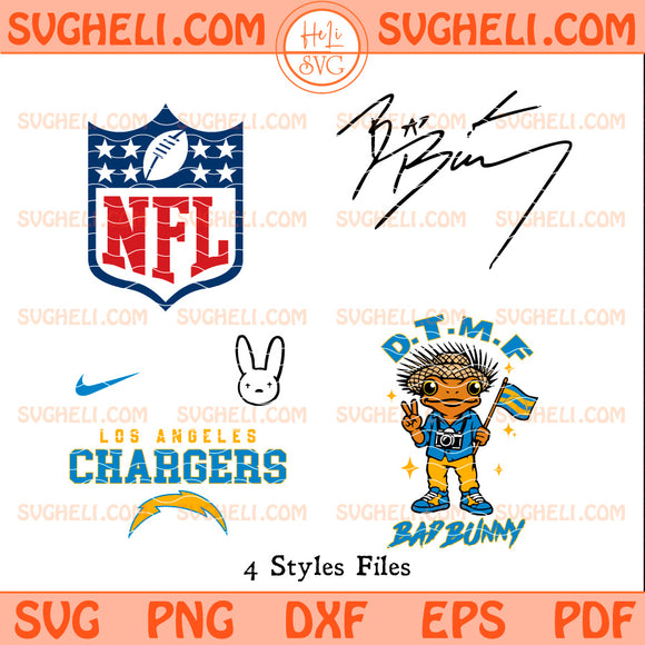 Los Angeles Chargers NFL Bad Bunny Svg Chargers NFL Svg