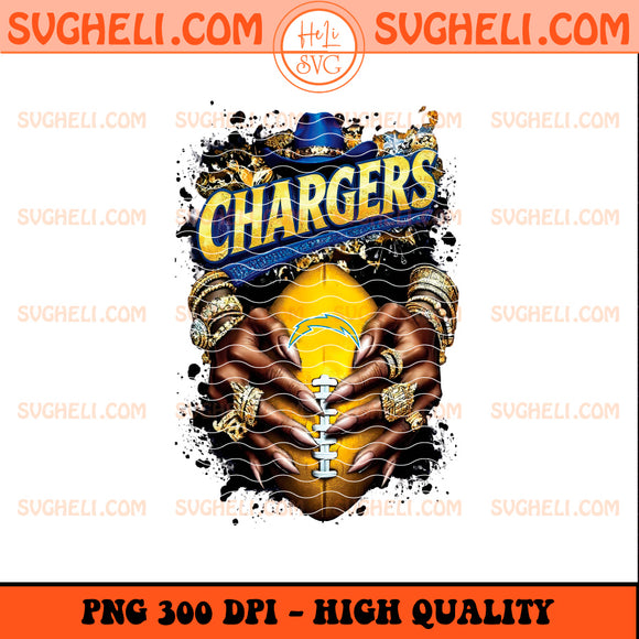 Los Angeles Chargers NFL Hand Nail Finger Png