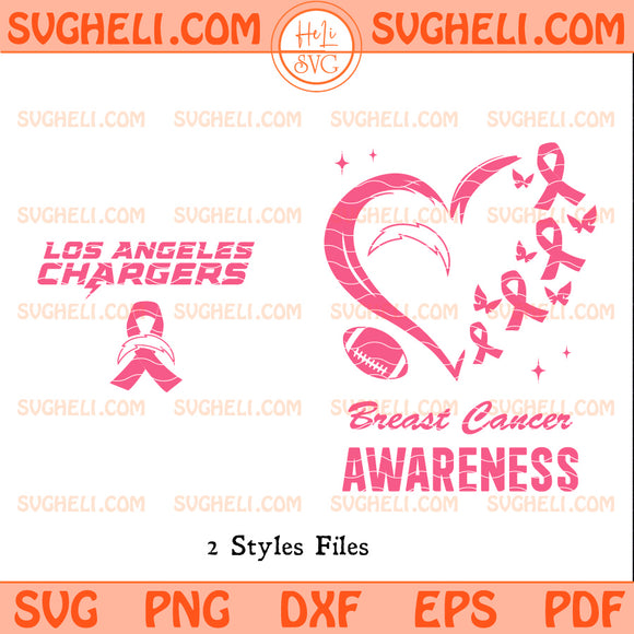 Los Angeles Chargers October Breast Cancer Awareness Svg