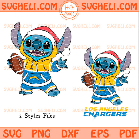 Los Angeles Chargers Stitch Football Christmas Svg