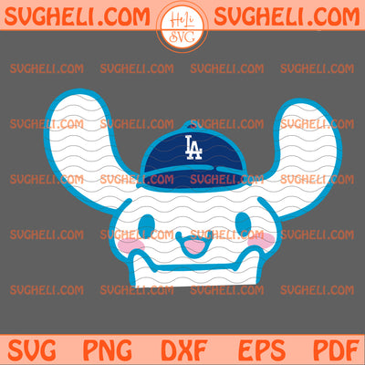 Los Angeles Dodgers Face Cinnamoroll Baseball Svg