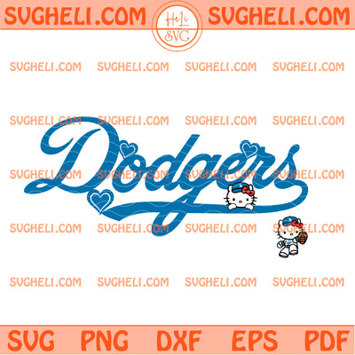 Los Angeles Dodgers Hello Kitty Baseball Svg LA Kitty Svg