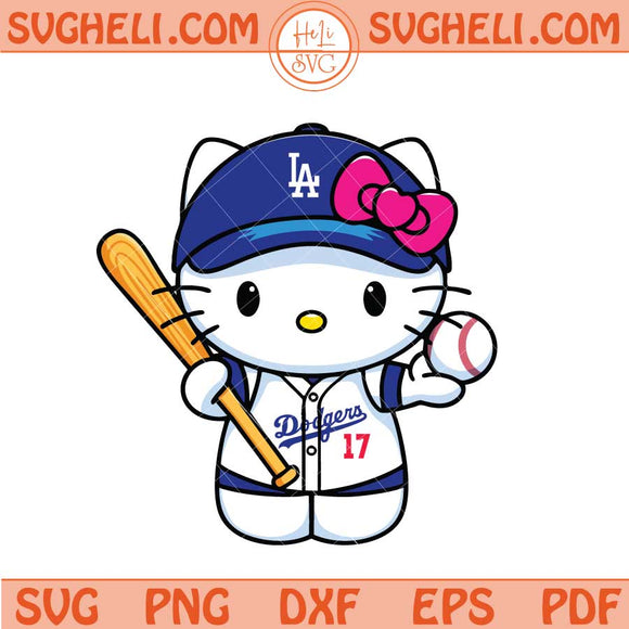 Los Angeles Dodgers Hello Kitty Svg Hello Kitty Baseball Svg Png Dxf Eps Files