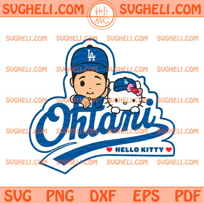 Los Angeles Dodgers Shohei Ohtani and Hello Kitty Svg