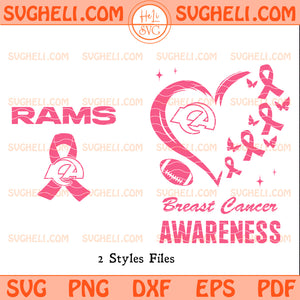 Los Angeles Rams October Breast Cancer Awareness Svg
