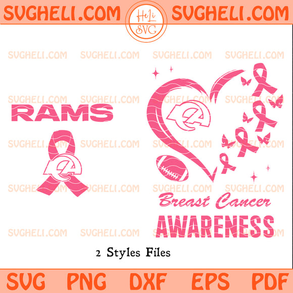 Los Angeles Rams October Breast Cancer Awareness Svg