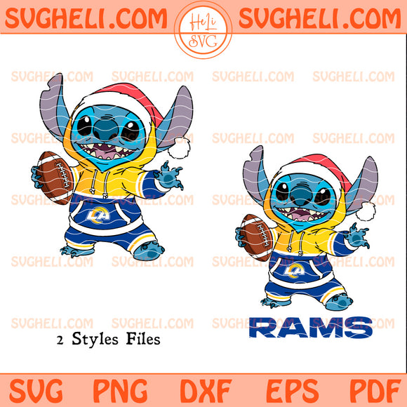 Los Angeles Rams Stitch Football Christmas Svg