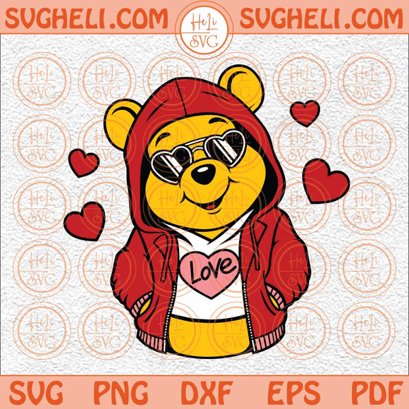 Love Heart Winnie Pooh Svg Winnie The Pooh Svg Lover Bear Svg Png Dxf Eps Files