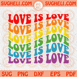 Love Is Love Svg Rainbow Wavy Stacked LGBT Pride Svg Gay Lesbian Svg Png Dxf Eps Files