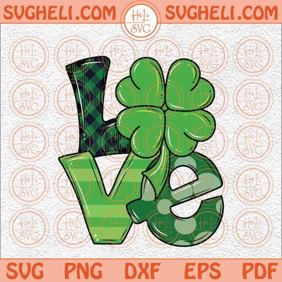 Love Leopard Shamrock Svg Love St Patrick's Heart Svg Funny Svg Png Dxf Eps Files