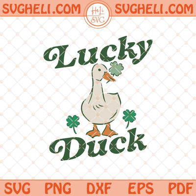 Lucky Duck Shamrock St Patrick’s Day Svg Lucky Duck Svg Png Dxf Eps Files