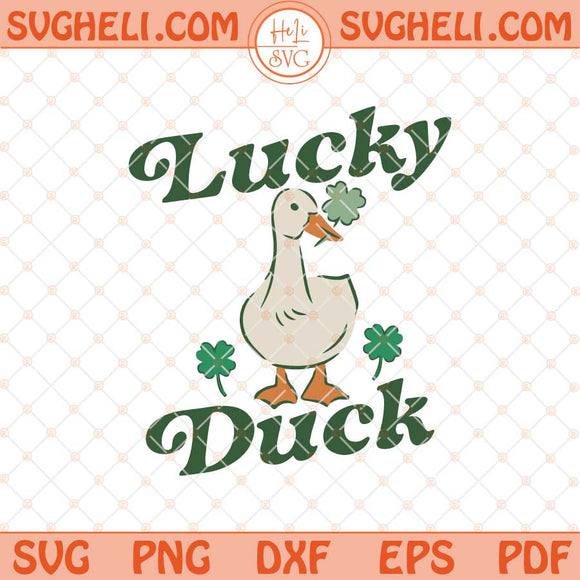 Lucky Duck Shamrock St Patrick’s Day Svg Lucky Duck Svg Png Dxf Eps Files
