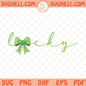 Lucky St.Patricks Day Coquette Svg St Patrick Bow Svg Png Dxf Eps Files