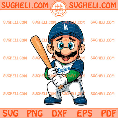 Luigi Super Mario LA Dodgers Baseball Svg Luigi Dodgers Svg