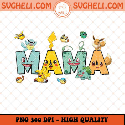Mama Pikachu Png Pikachu Mothers Png Pokemon Mom Png Sublimation Files