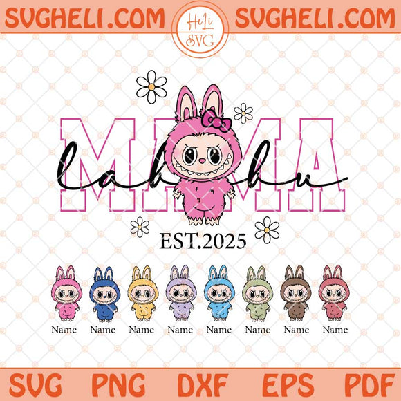 Mama Pink Labubu Character Svg Mama Labubu Coquette Svg Png Dxf Eps Files