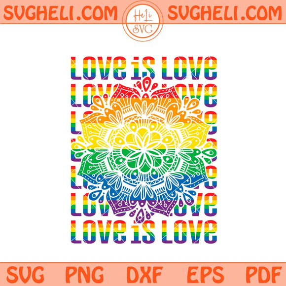 Mandala Pride Svg Gay Pride Svg LGBT Pride Month Svg Png Dxf Eps Files