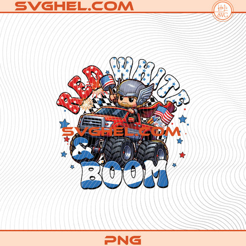 Marvel Thor Red White and Boom Png Thor 4th of July Png