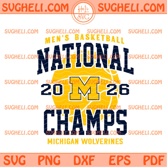Men's National Basketball Champs Michigan 2026 Svg