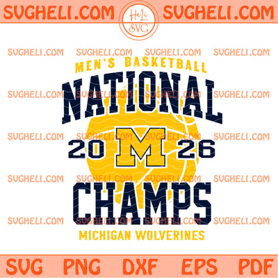 Men's National Basketball Champs Michigan 2026 Svg