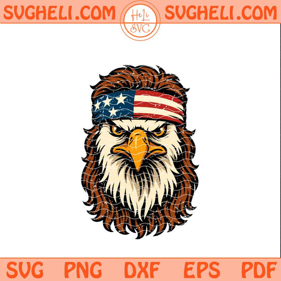 Merica Eagle Mullet 4th Of July Svg Merica Patriotic American Svg Png Dxf Eps Files