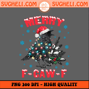Merry Christmas F-Caw-F Crow Png Santa Black Bird Png