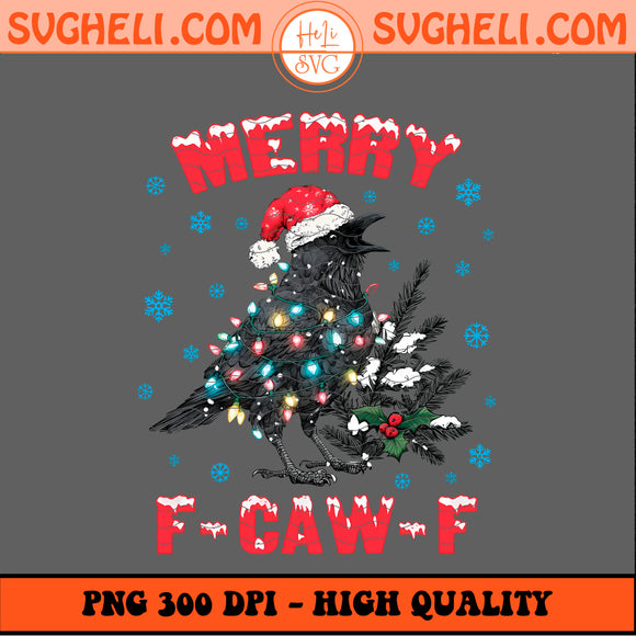 Merry Christmas F-Caw-F Crow Png Santa Black Bird Png