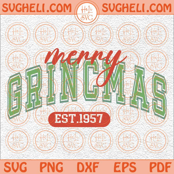 Merry Grincmas Svg Retro Christmas Svg Trendy Christmas Svg Png Dxf Eps