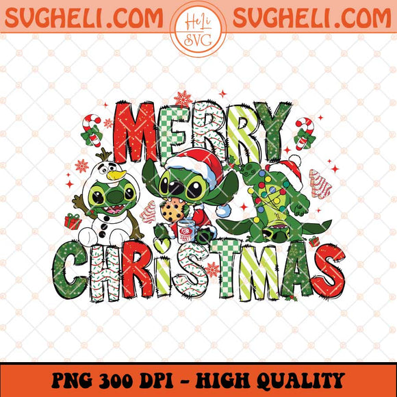 Merry Stitchmas Png Blue Monster Cartoon Character Png Sublimation Files