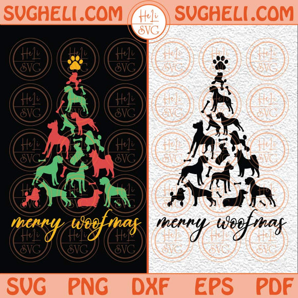 Merry Woofmas Svg Christmas Dog Svg Dog Mom Svg Pet Christmas Svg Png Dxf Eps