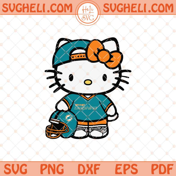 Miami Dolphins Hello Kitty Svg Vintage Miami Football Svg Png Dxf Eps Files