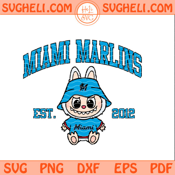 Miami Marlins Labubu Baseball Svg Labubu MLB Svg Png Dxf Eps Pdf Files