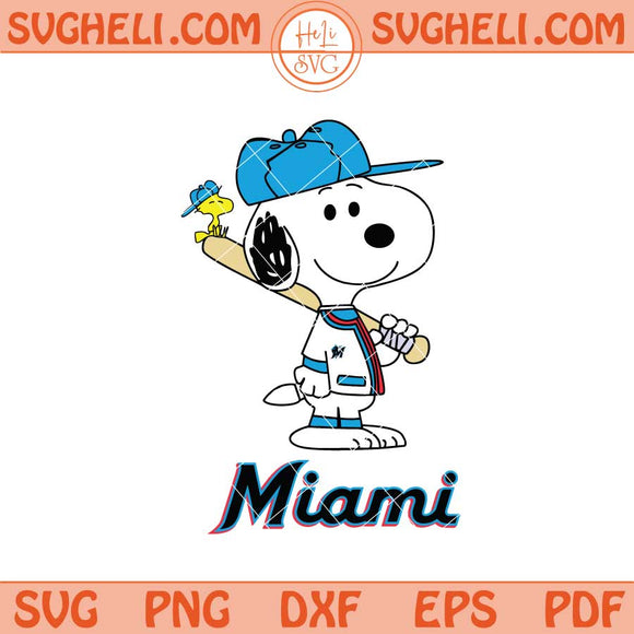 Miami Marlins Snoopy Baseball Svg Miami MLB Svg Png Dxf Eps Files