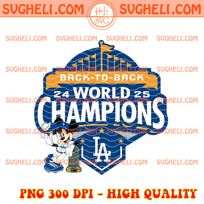 Mickey Los Angeles Dodgers World Series Champs 2025 Png