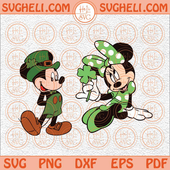 Mickey Minnie Leprechaun Lucky Clover Svg Patricks Day Mickey Svg Png Dxf Eps Files