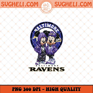 Mickey Minnie Mouse Baltimore Ravens Football Png Sublimation Files