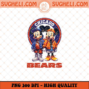 Mickey Minnie Mouse Chicago Bears Football Png Sublimation Files