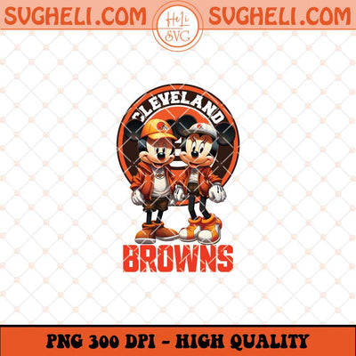 Mickey Minnie Mouse Cleveland Browns Football Png Sublimation Files