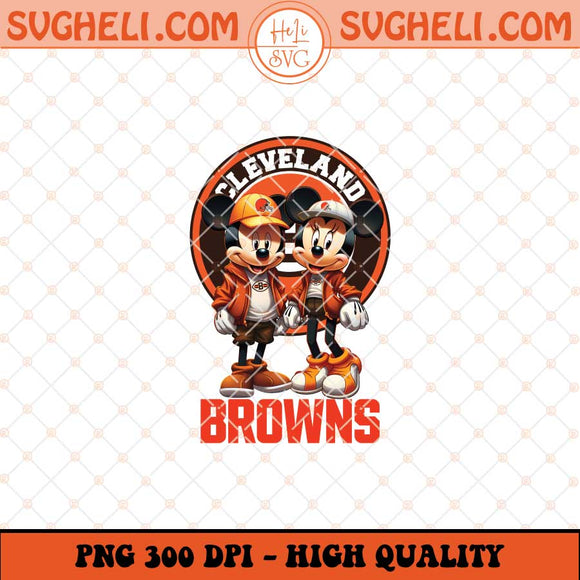 Mickey Minnie Mouse Cleveland Browns Football Png Sublimation Files