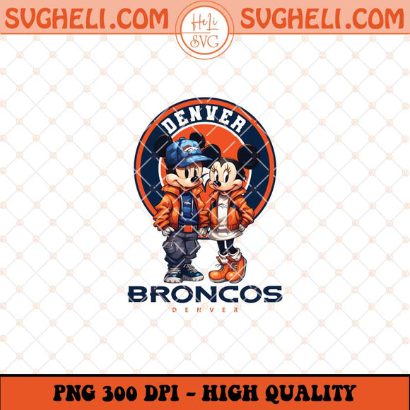 Mickey Minnie Mouse Denver Broncos Football Png Sublimation Files