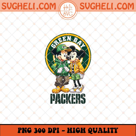 Mickey Minnie Mouse Green Bay Packers Football Png Sublimation Files