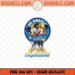 Mickey Minnie Mouse Los Angeles Chargers Football Png Sublimation Files