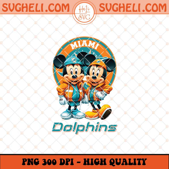 Mickey Minnie Mouse Miami Dolphins Football Png Sublimation Files