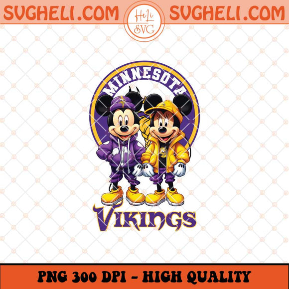 Mickey Minnie Mouse Minnesota Vikings Football Png Sublimation Files