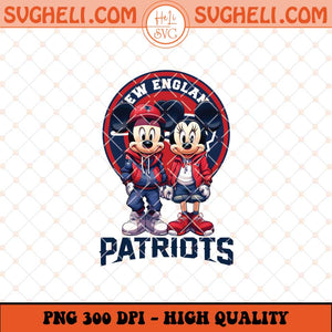 Mickey Minnie Mouse New England Patriots Football Png Sublimation Files