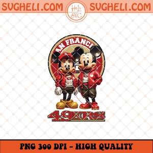 Mickey Minnie Mouse San Francisco 49ers Football Png Sublimation Files