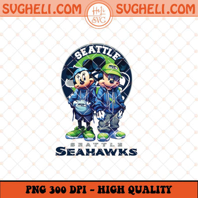 Mickey Minnie Mouse Seattle Seahawks Football Png Sublimation Files
